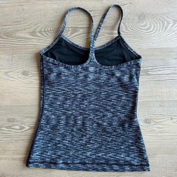 Lululemon Women’s Power Y Tank Top *Luon Dramatic Static White Black size 4 - Picture 7 of 12